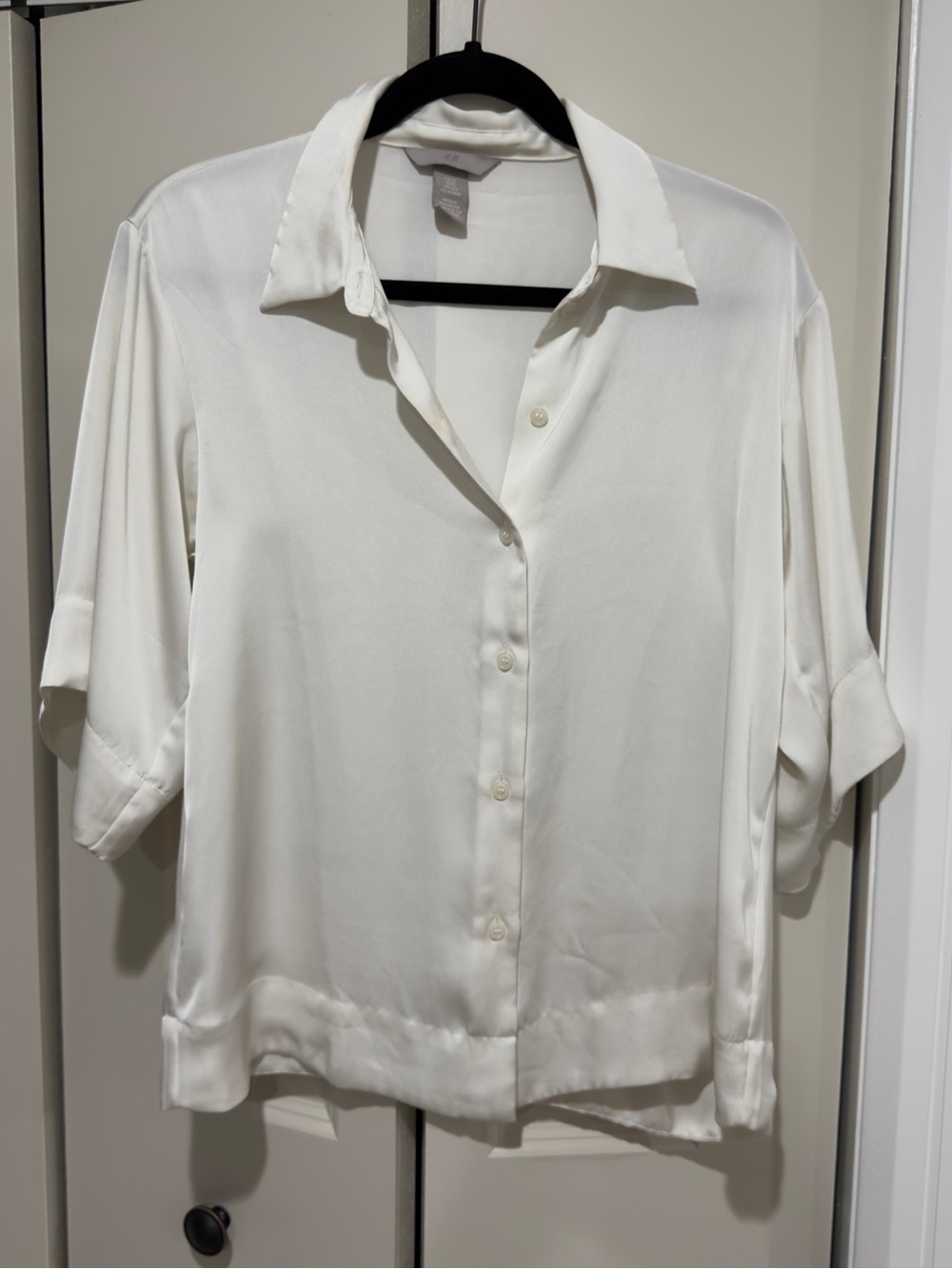 H&M Ivory Button-Down Blouse